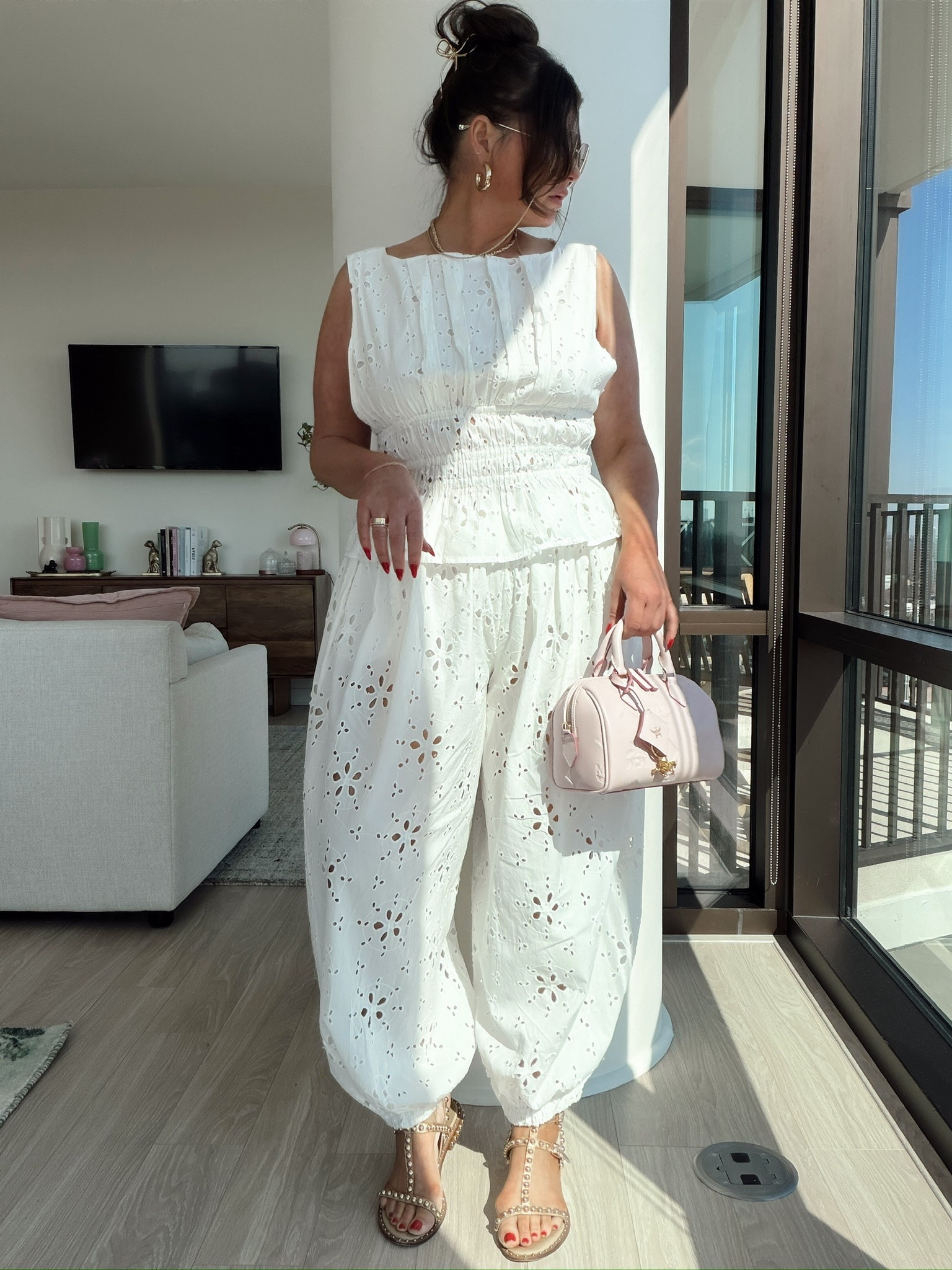 White eyelet set for your next beach vacation

#LTKSeasonal #LTKootd