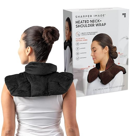 Sharper Image Heated Neck & Shoulder Wrap - Microwavable Warm & Cooling Plush Pad, Scented Aromat... | Amazon (US)