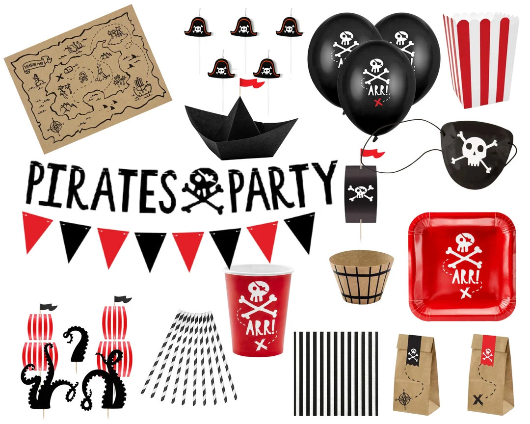 Pirate Party Decorations Pirate Birthday Party Theme Pirate - Etsy UK | Etsy (UK)