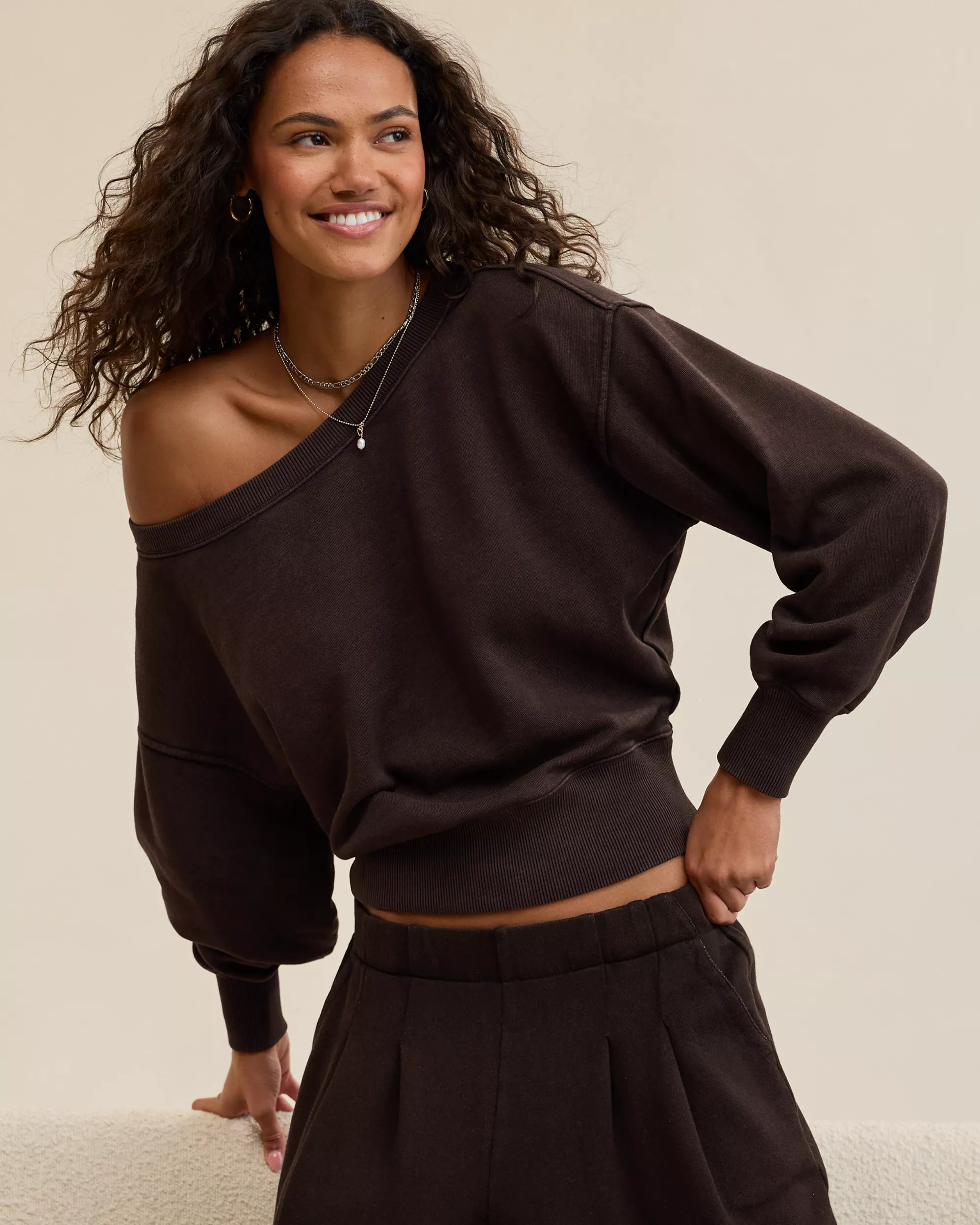 Aerie Go-To Off The Shoulder Sweatshirt | Aerie