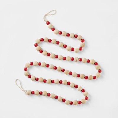 Beaded Garland Red & Natural - Wondershop™ | Target