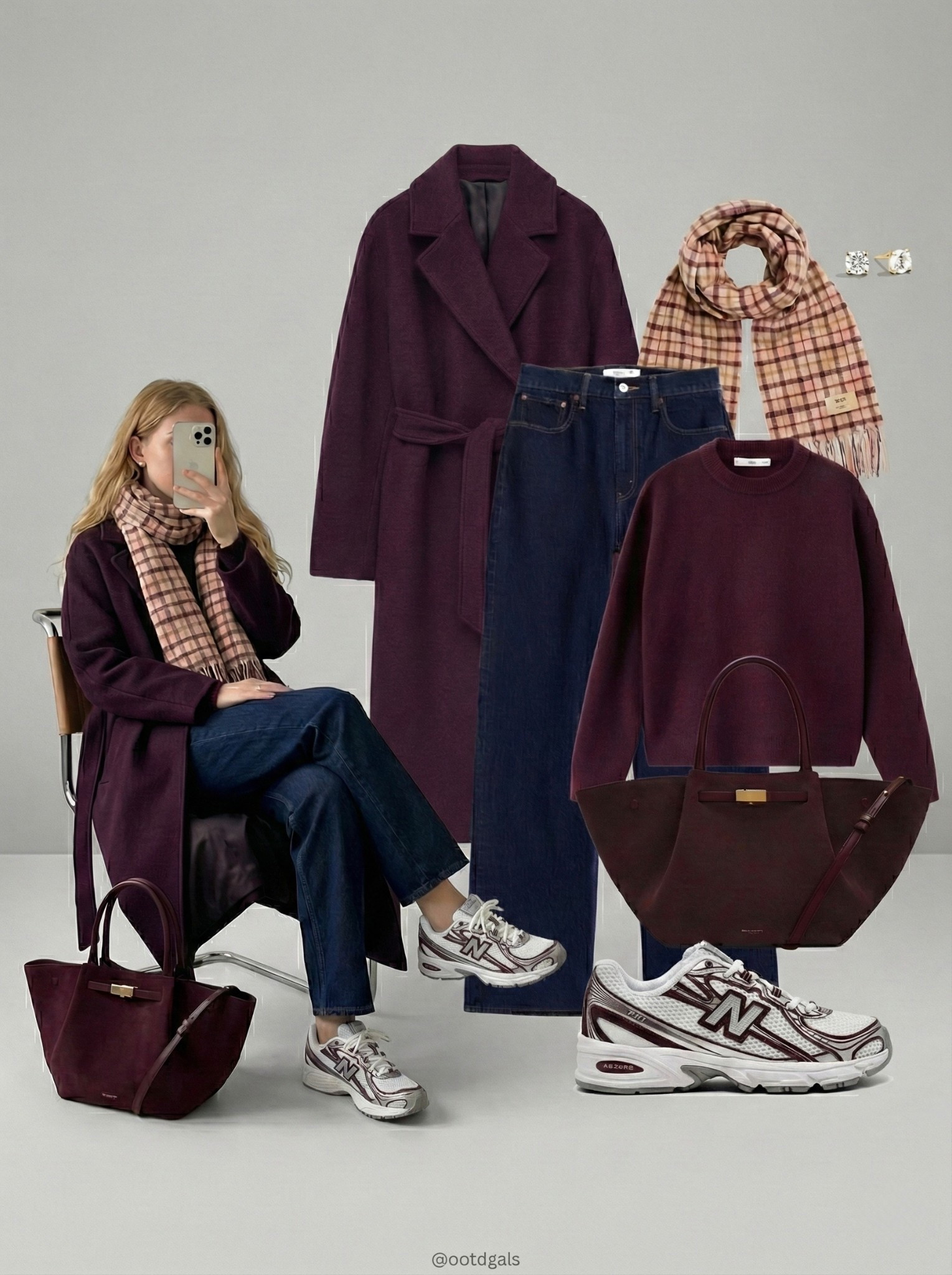 🍷 Burgundy & Denim Layers 🍷

A deep burgundy knit sets the tone for this cozy yet polished look, paired with classic dark denim for an easy everyday base. The matching burgundy coat adds warmth and structure, while the plaid scarf brings in softness and contrast. Finished with sporty sneakers and a rich wine-toned tote for a relaxed, modern balance.

Everything linked and ready to shop ✨

#LTKgrwm #LTKSeasonal #LTKootd