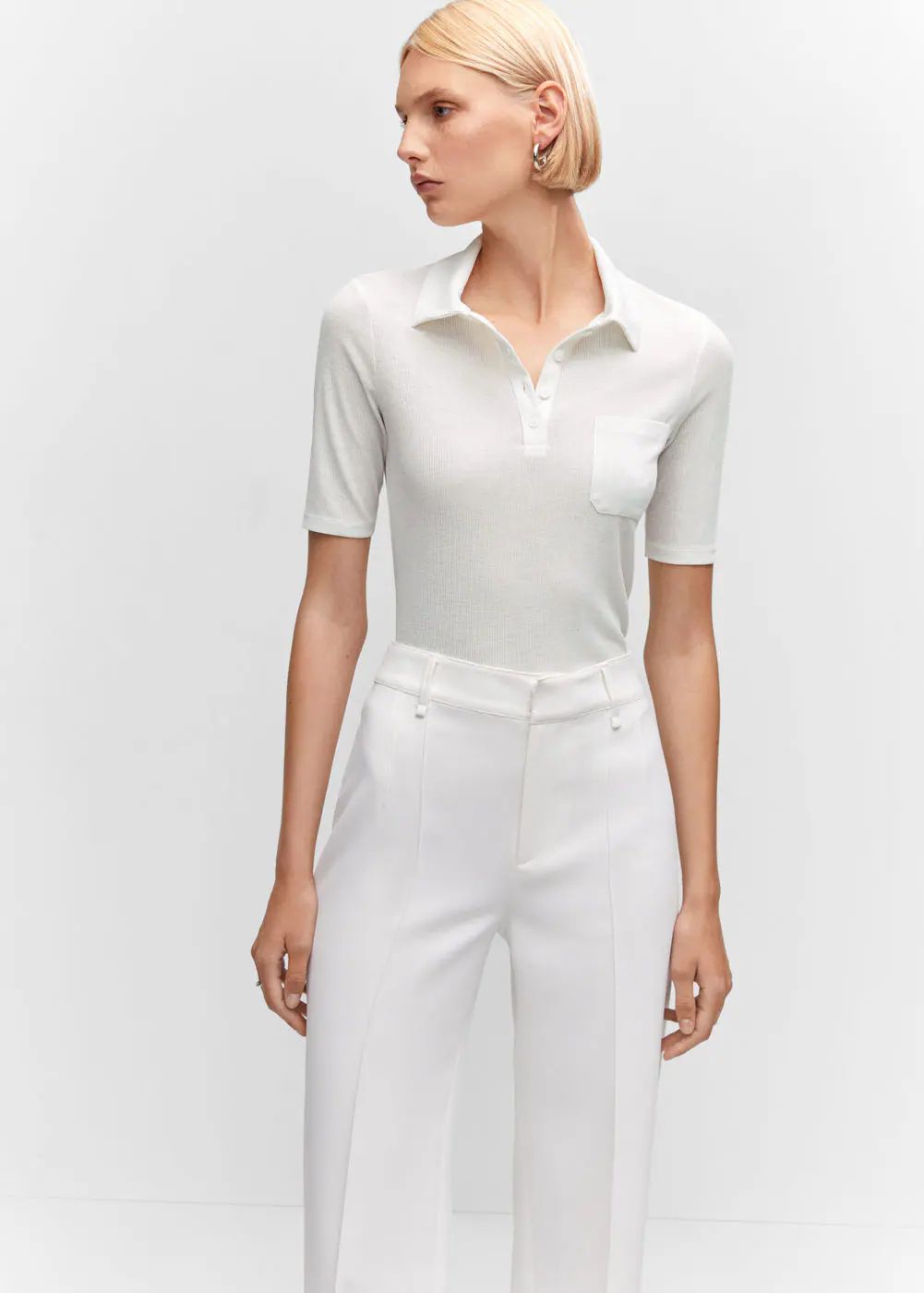 Short-sleeved polo shirt with buttons -  Women | Mango United Kingdom | MANGO (UK)