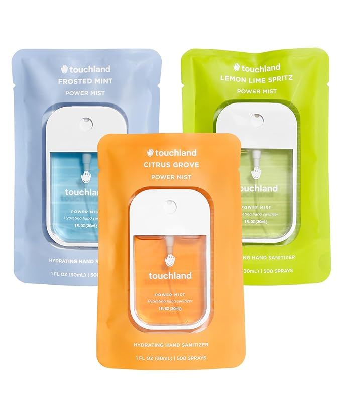 Touchland Power Mist Hydrating Hand Sanitizer Spray, DYE FREE 3-PACK (Rainwater, Unscented, Beach... | Amazon (US)