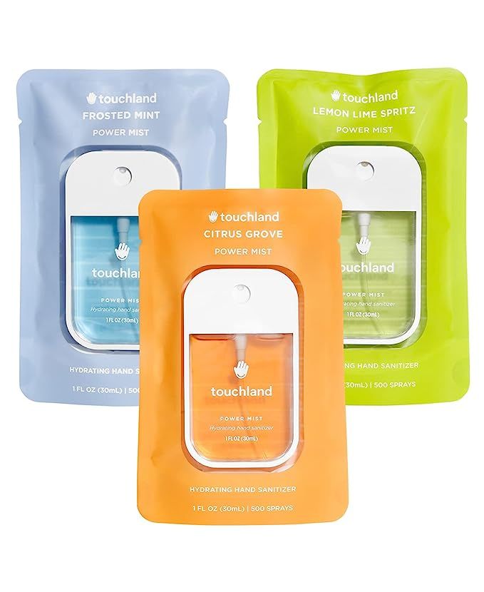 Touchland Power Mist Hydrating Hand Sanitizer Spray, FRESH 3-PACK (Mint, Citrus, Lemon Lime), 500... | Amazon (US)