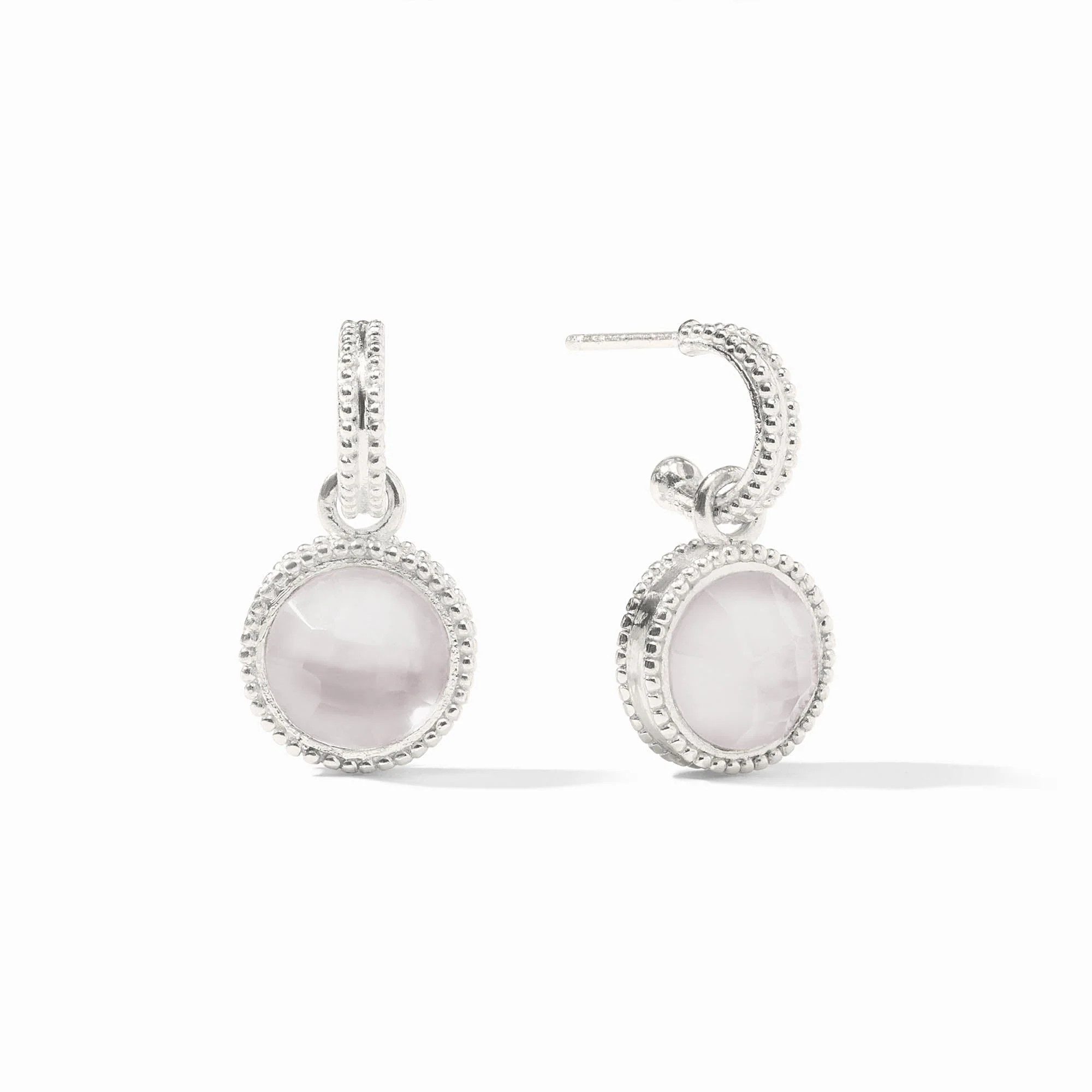 Fleur-de-Lis Silver Hoop & Charm Earrings | Julie Vos | Julie Vos