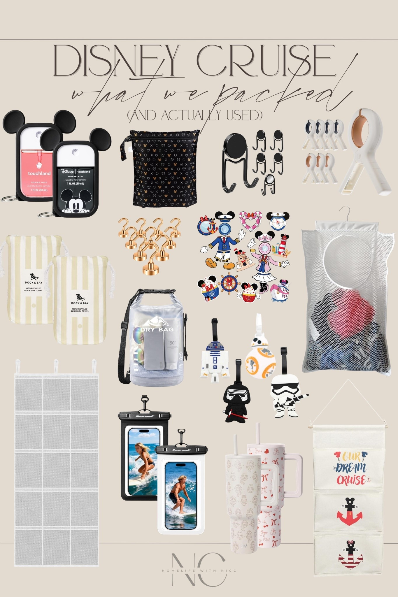 Disney Cruise packing list: what we packed (and actually used) ✨🚢🏰

If you’re planning a Disney Cruise vacation, these are the Disney cruise essentials that made our trip so much easier — cruise cabin organizers, magnetic hooks for stateroom walls, over-the-door storage, waterproof phone pouches, dry bags, lanyards, Disney accessories, travel towels, and cruise must-haves for Castaway Cay.

Perfect for first-time cruisers, Disney Cruise Line trips, family cruise packing, kids cruise essentials, and organized stateroom setup. These Amazon finds helped maximize space, stay organized, and make embarkation day smoother.

Everything linked here to make your Disney cruise packing simple and stress-free 🤍

#disneycruise #disneycruiseline #cruisepackinglist #disneypacking #familytravel #amazonfinds #ltkhome 

 #LTKSeasonal #LTKSwim #LTKTravel