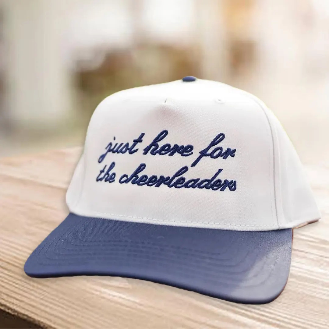 Just Here for the Cheerleaders Hat - Navy & Cream Trucker Hat, Funny Baseball Hat - Adjustable Ca... | Etsy (US)