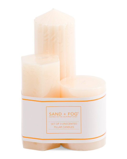 Set Of 3 Assorted Size Pillar Candles | TJ Maxx