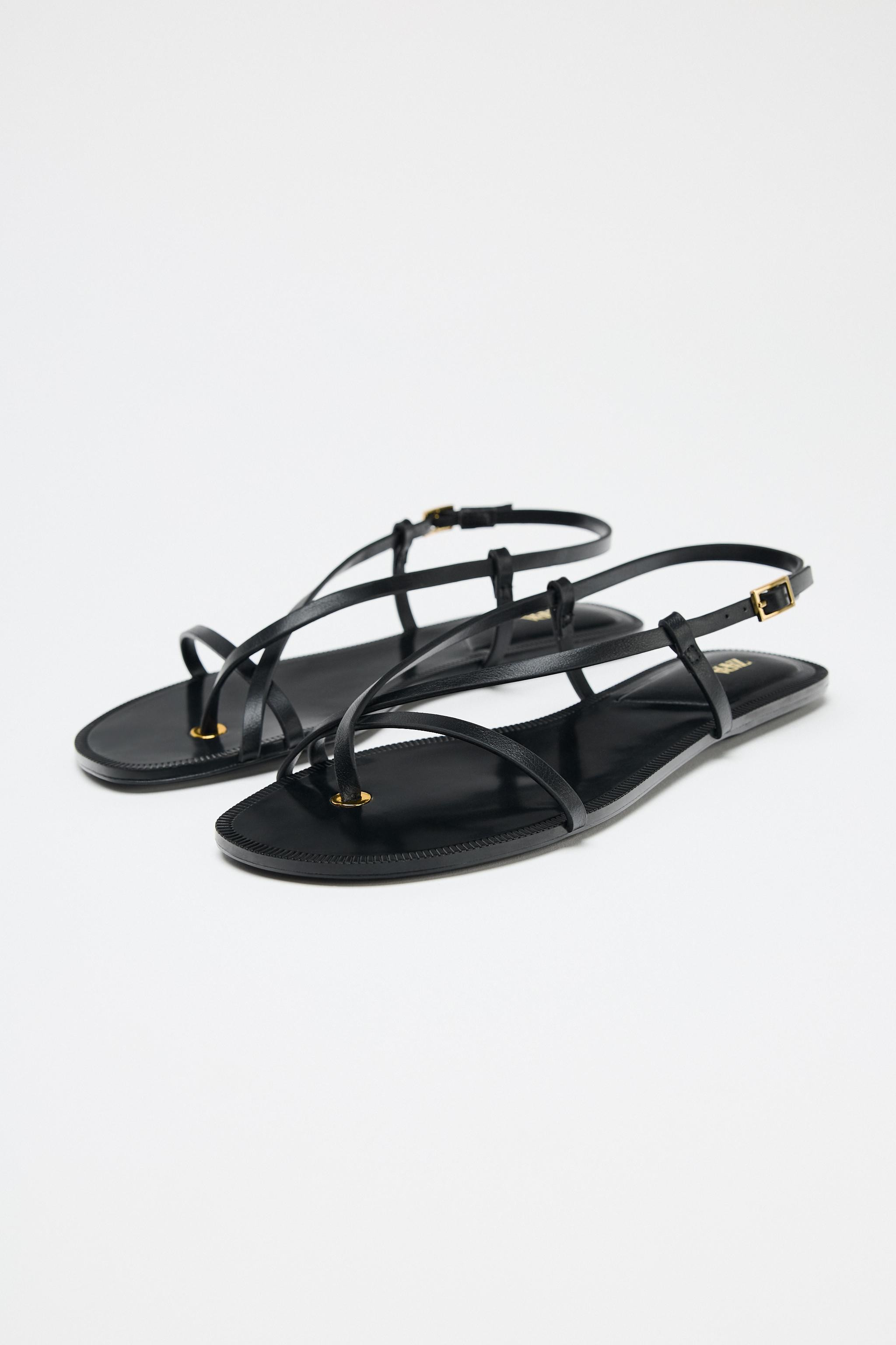FLAT SANDALS WITH METAL DETAIL | Zara UK