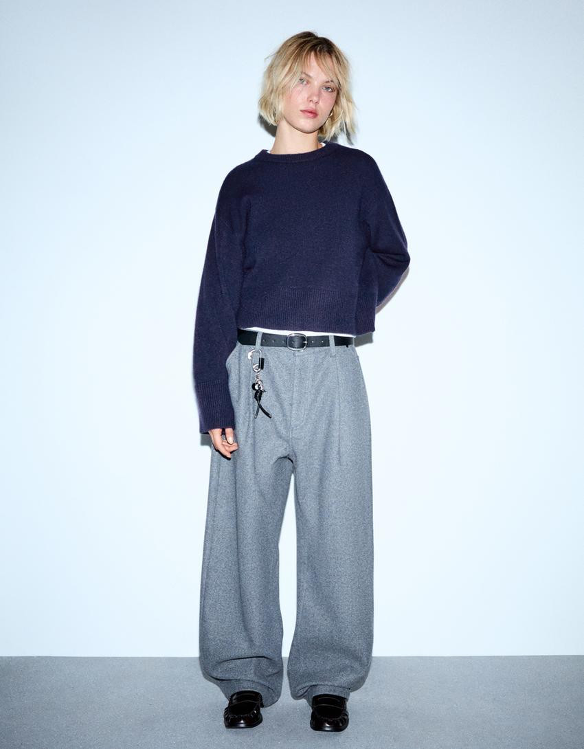 Oversize sweater with ribbed hem - Jumpers - Women | Bershka GB