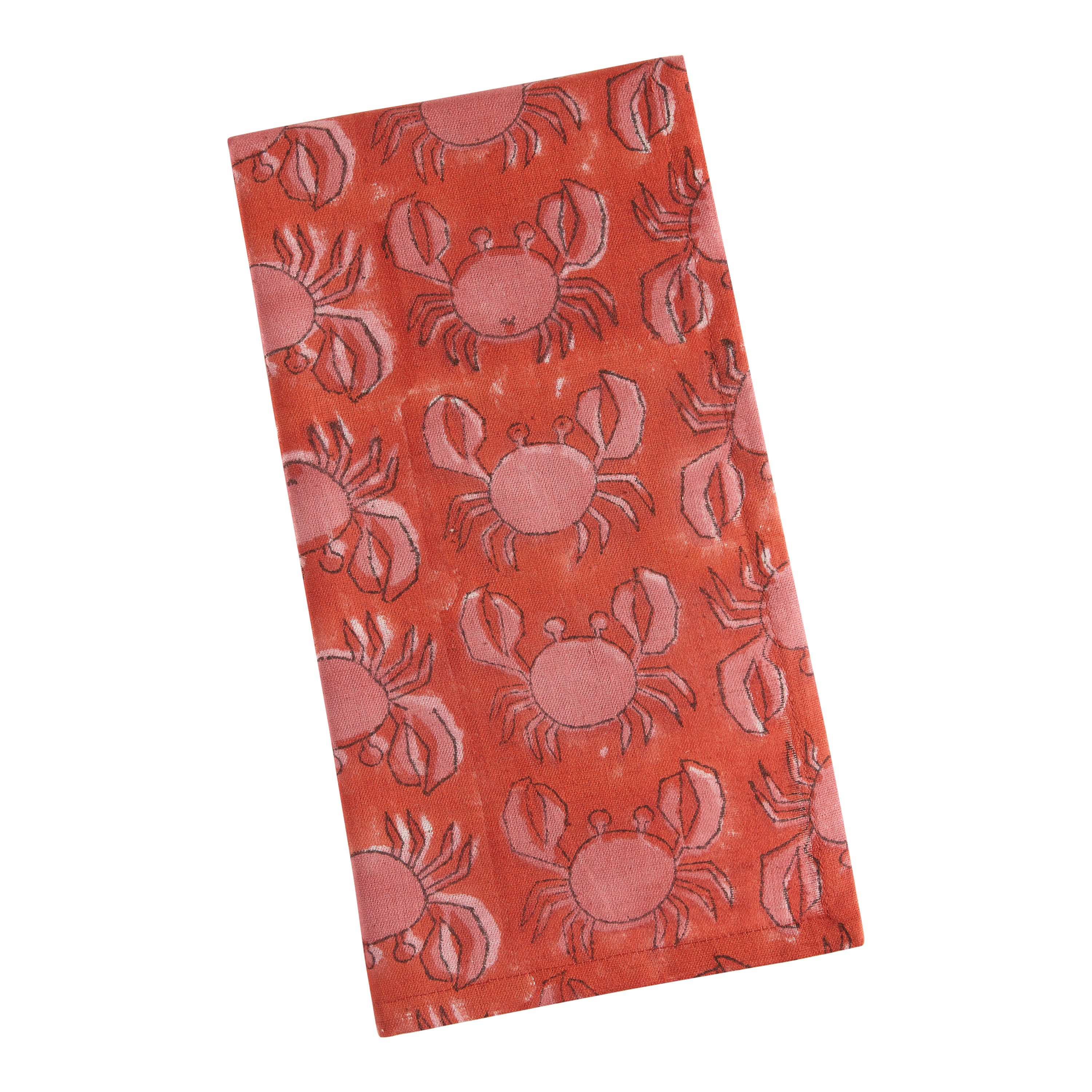 Red Crab Block Print Napkin | World Market