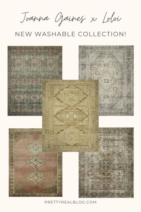Beautiful new washable rugs from Joanna Gaines x Loloi! Geometric rugs, soft rugs, vintage inspired rugs, brown, blue, rust, gray rugs 

#LTKhome