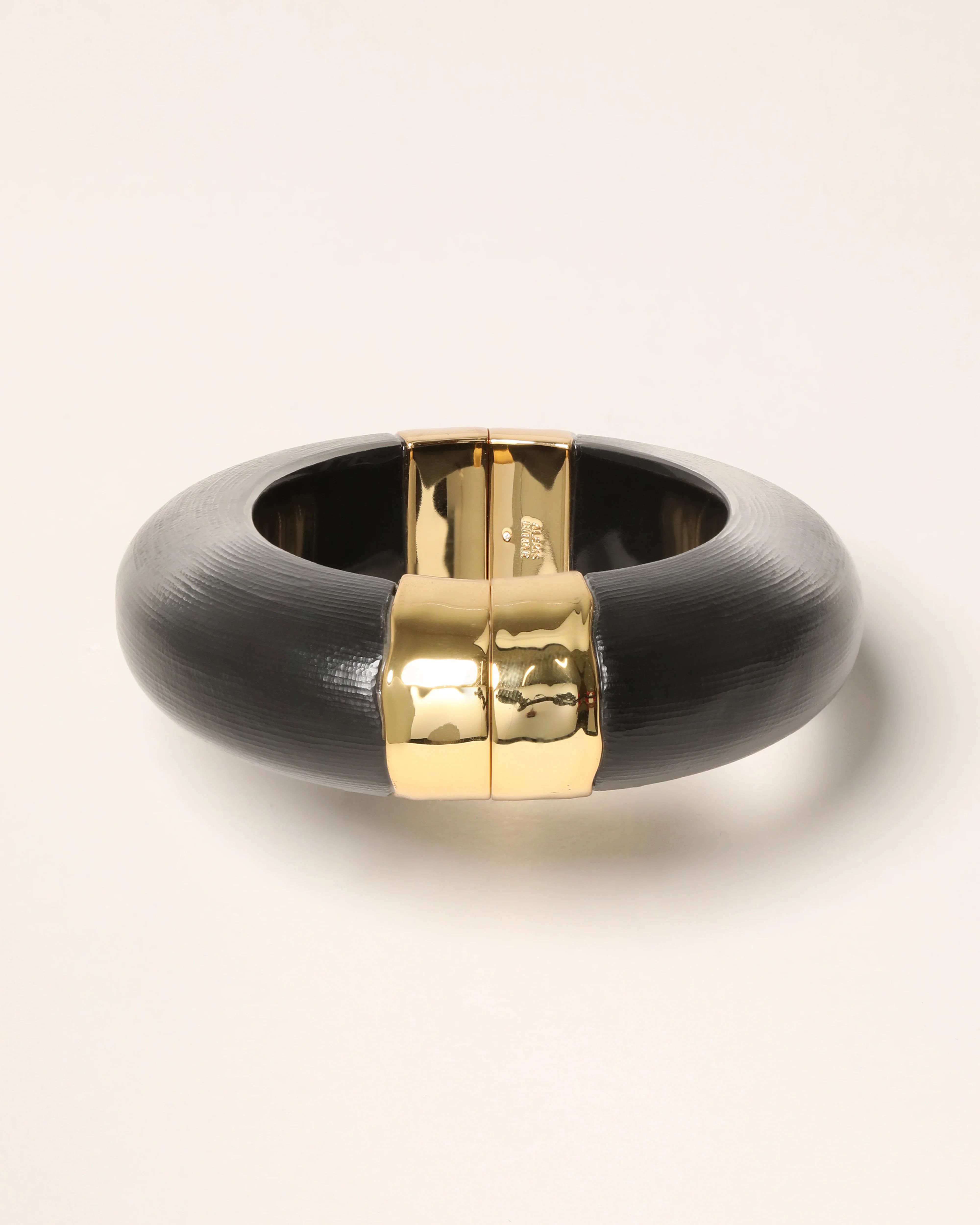 Black Large Molten Lucite Hinge Bracelet | ALEXIS BITTAR | Alexis Bittar