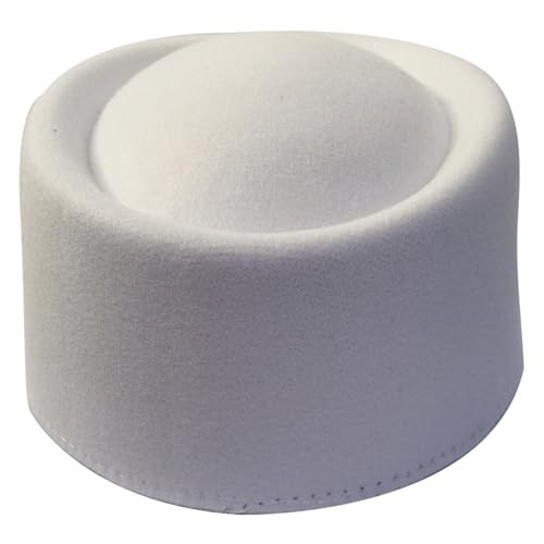 Millinery Top Hat Pillbox Hat Fedoras Hat for Stewardess Air Hostesses Fascinator Base for Travel for Outdoor Gatherings White | Amazon (US)
