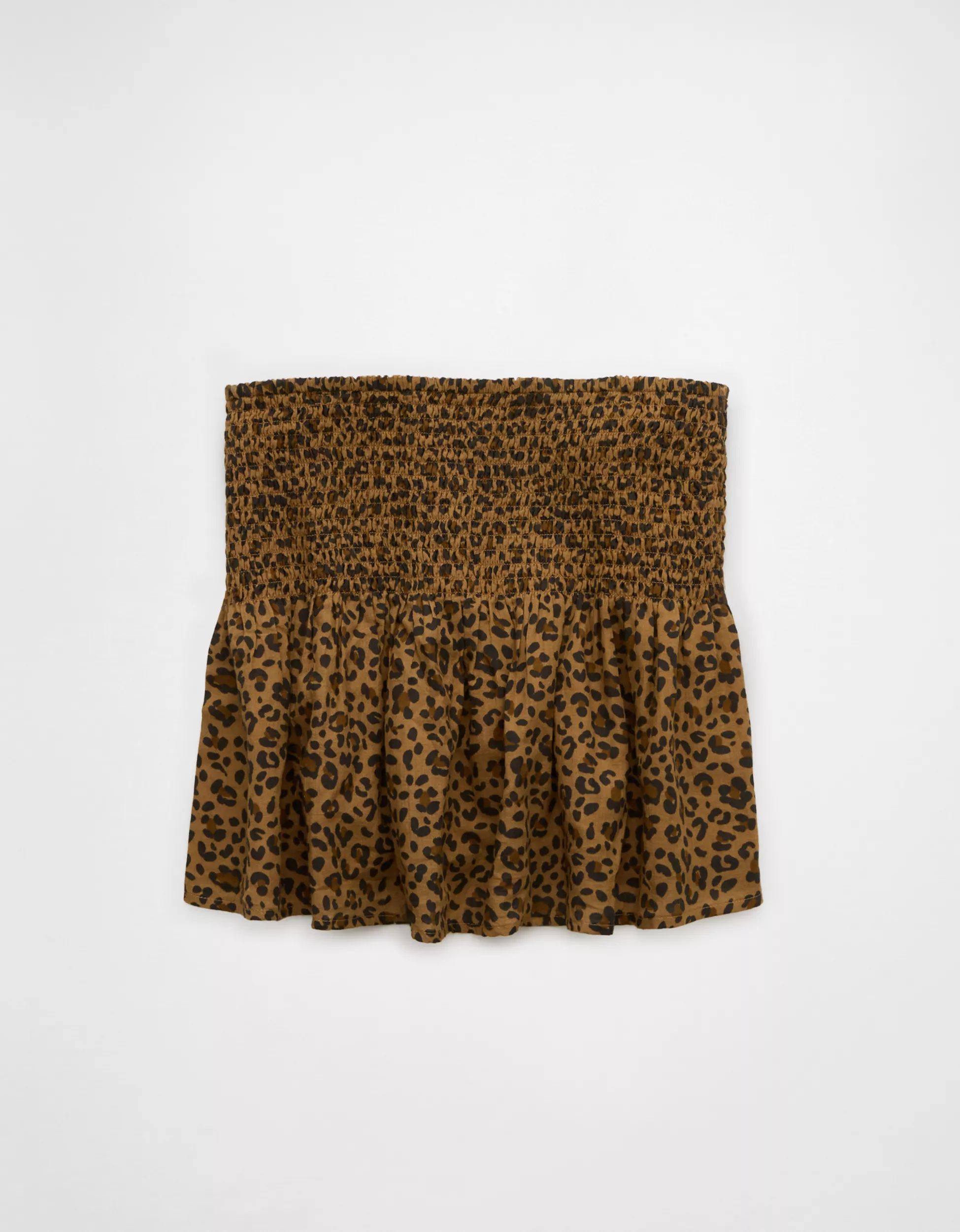 AE Smocked Babydoll Leopard Cami Tank Top | American Eagle Outfitters (US & CA)