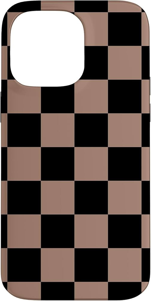 iPhone 14 Pro Max Black and Brown Classic Checkered Big Vintage Checkerboard Case | Amazon (US)