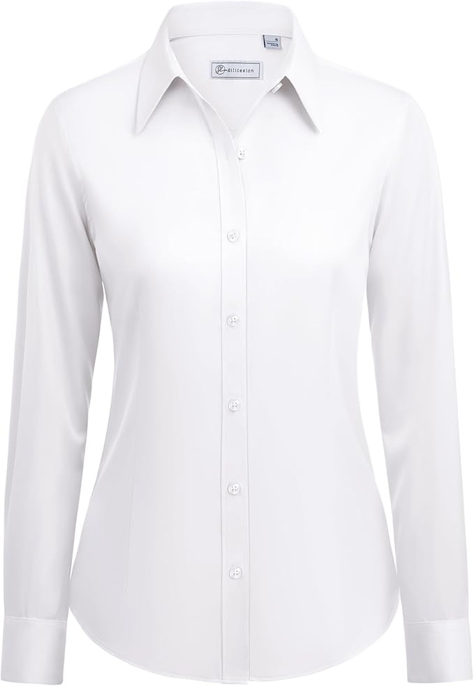 siliteelon Button Down Shirts for Women: Wrinkle Free Long Sleeve Classic Fit Collared Dress Shir... | Amazon (US)