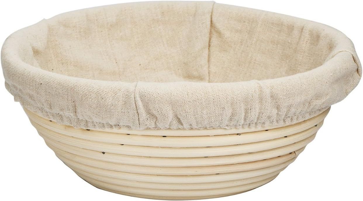 eoocvt 6.3 inch Round Banneton Brotform Bread Dough Proofing Rising Rattan Handmade Basket with L... | Amazon (US)