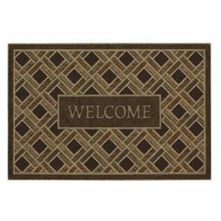 StyleWell Woven Border Welcome Impressions 24 in. x 36 in. Door Mat 551889 - The Home Depot | The Home Depot