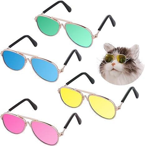 Molain Cat Sunglasses- Pet Puppy UV Protection Sunglasses Dolls Sun Glasses, Small Dog Cosplay Ph... | Amazon (US)