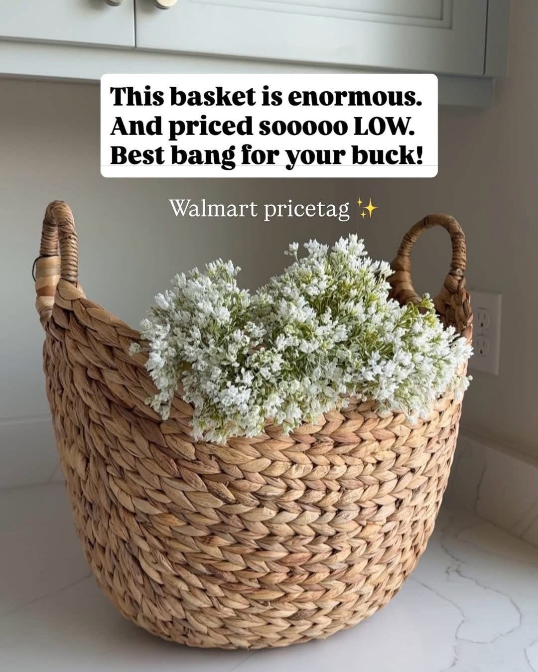 This basket is enormous.
And priced sooooo LOW.
Best bang for your buck!

Walmart pricetag ✨

#LTKHome #LTKSeasonal #LTKOver40