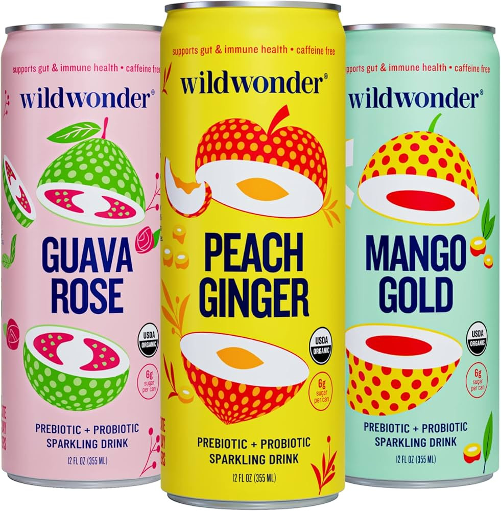 wildwonder Sparkling Probiotic Juice Drink w/Gut Health Immunity & Support 5g Fiber, Live Probiot... | Amazon (US)