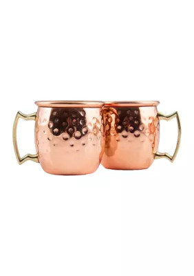 Cambridge Silversmiths 4 Pack of Hammered Copper Mini Moscow Mule Mug Shot Glasses | Belk