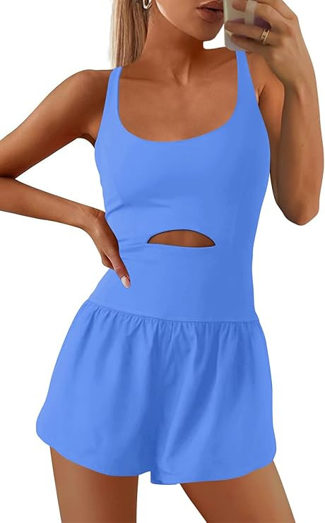 SENSERISE Womens Workout Athletic Romper Running One Piece Jumpsuit Shorts Tennis Gym Romper Outf... | Amazon (US)