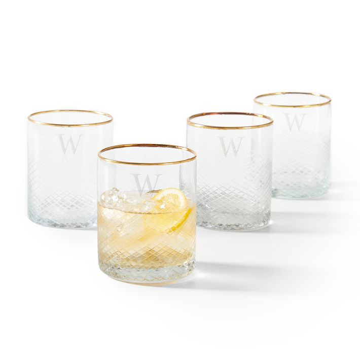 Gold Rim Rocks Glasses, Set of 4 | Mark and Graham