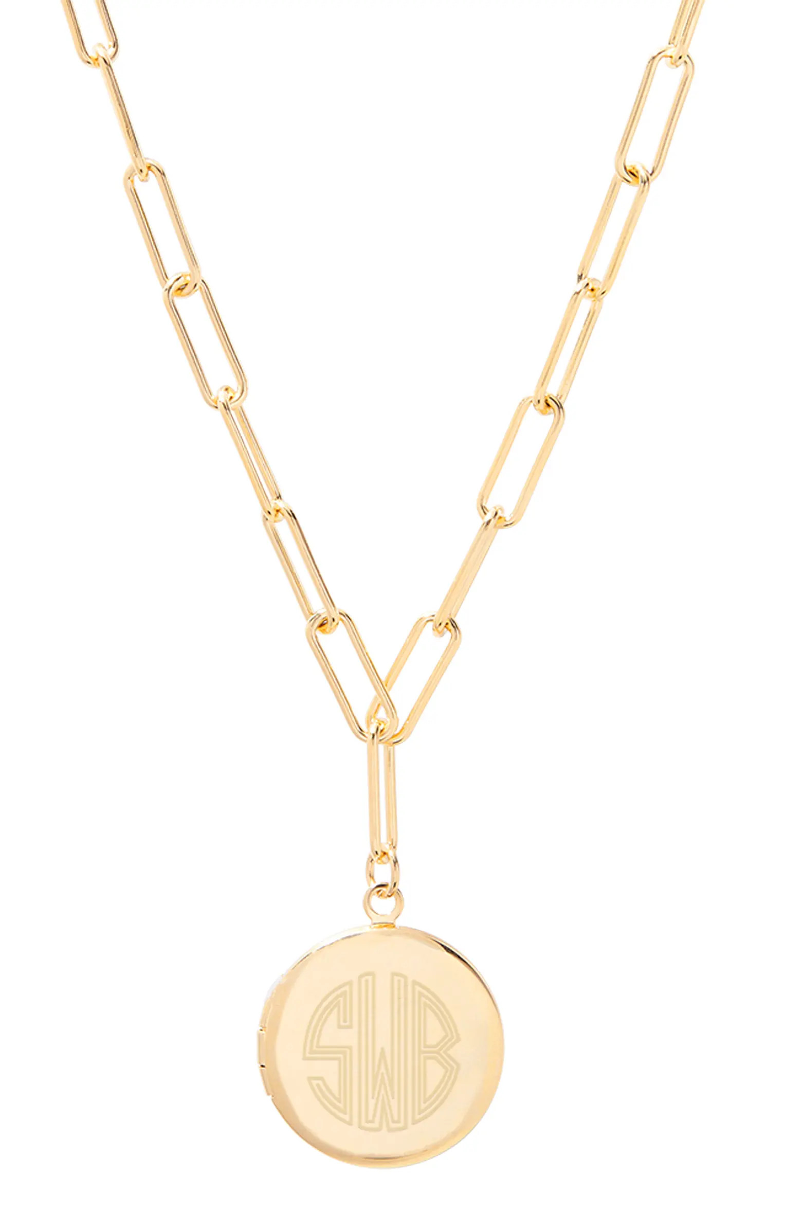 Brook and York Isla Personalized Monogram Locket Necklace | Nordstrom | Nordstrom