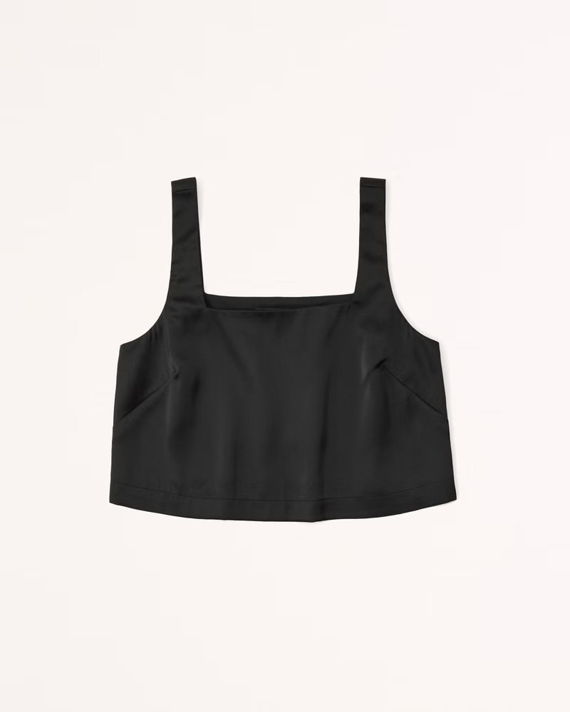 Satin Squareneck Set Top | Abercrombie & Fitch (US)