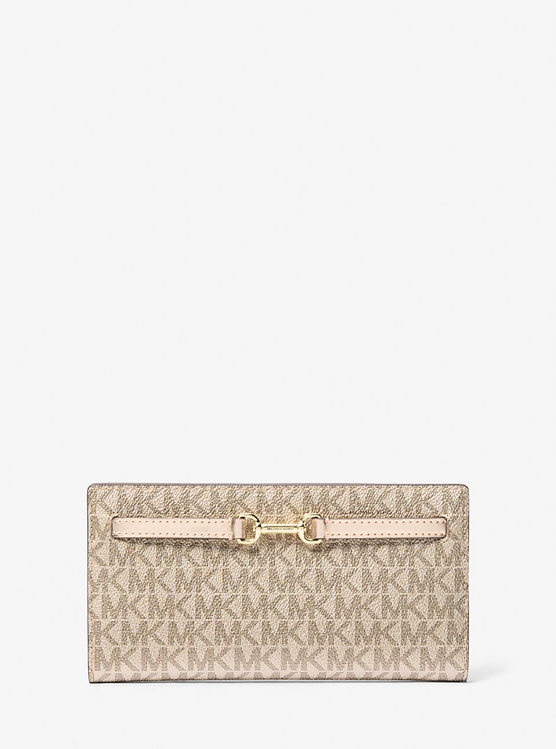 Carson Large Metallic Signature Logo Wallet | Michael Kors US
