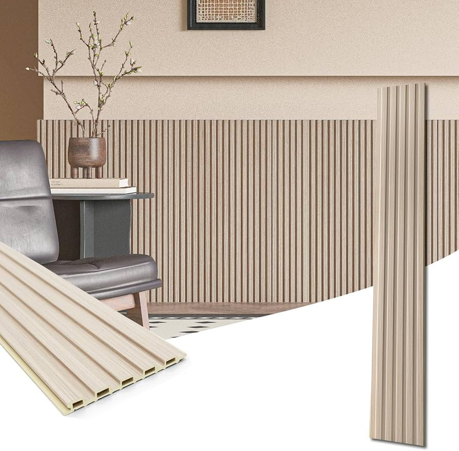 Art3d WPC Wainscoting Panels, 16-Pack 48 x 6 Inch 3D Wall Accents for Interior Wall Decor, Living... | Amazon (US)