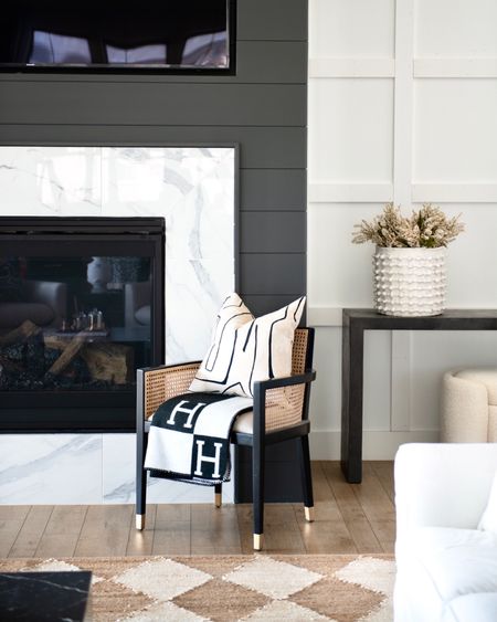 Living room vibes. Love this accent chair! Living room, living room and spoke, living room, design, area, rug, living room, rug, consul table, bench, accent pillows, throw pillow, throw blanket, Couch, look for less, black, and white pillow, neutral pillow

#LTKstyletip #LTKhome #LTKFind