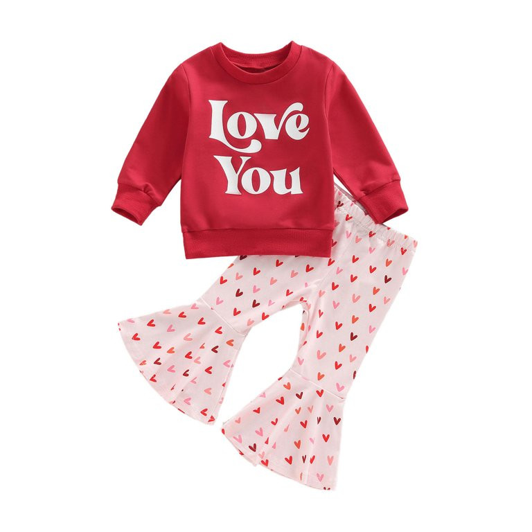 Dezsed Baby Valentines Day Outfit Clearance Toddler Kids Baby Girls Clothes Sets Fashion Cute Lon... | Walmart (US)