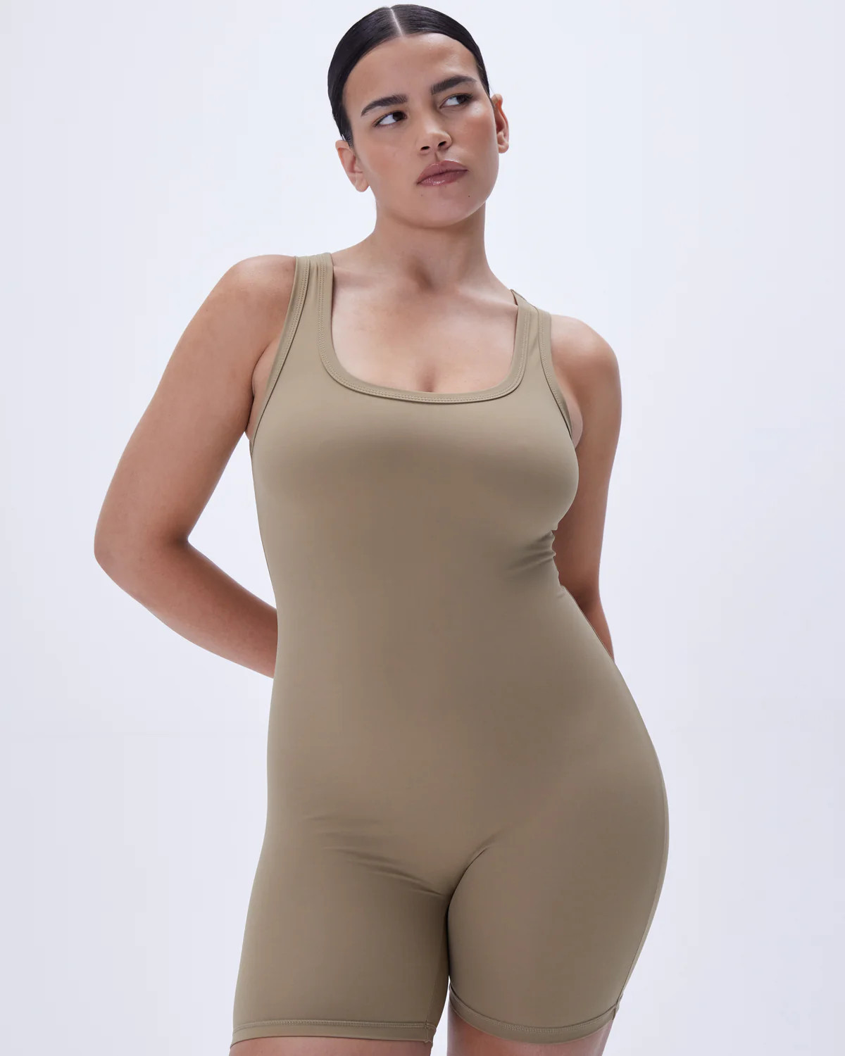 Ultimate Scoop Neck Sleeveless Romper - Deep Sand | Adanola UK