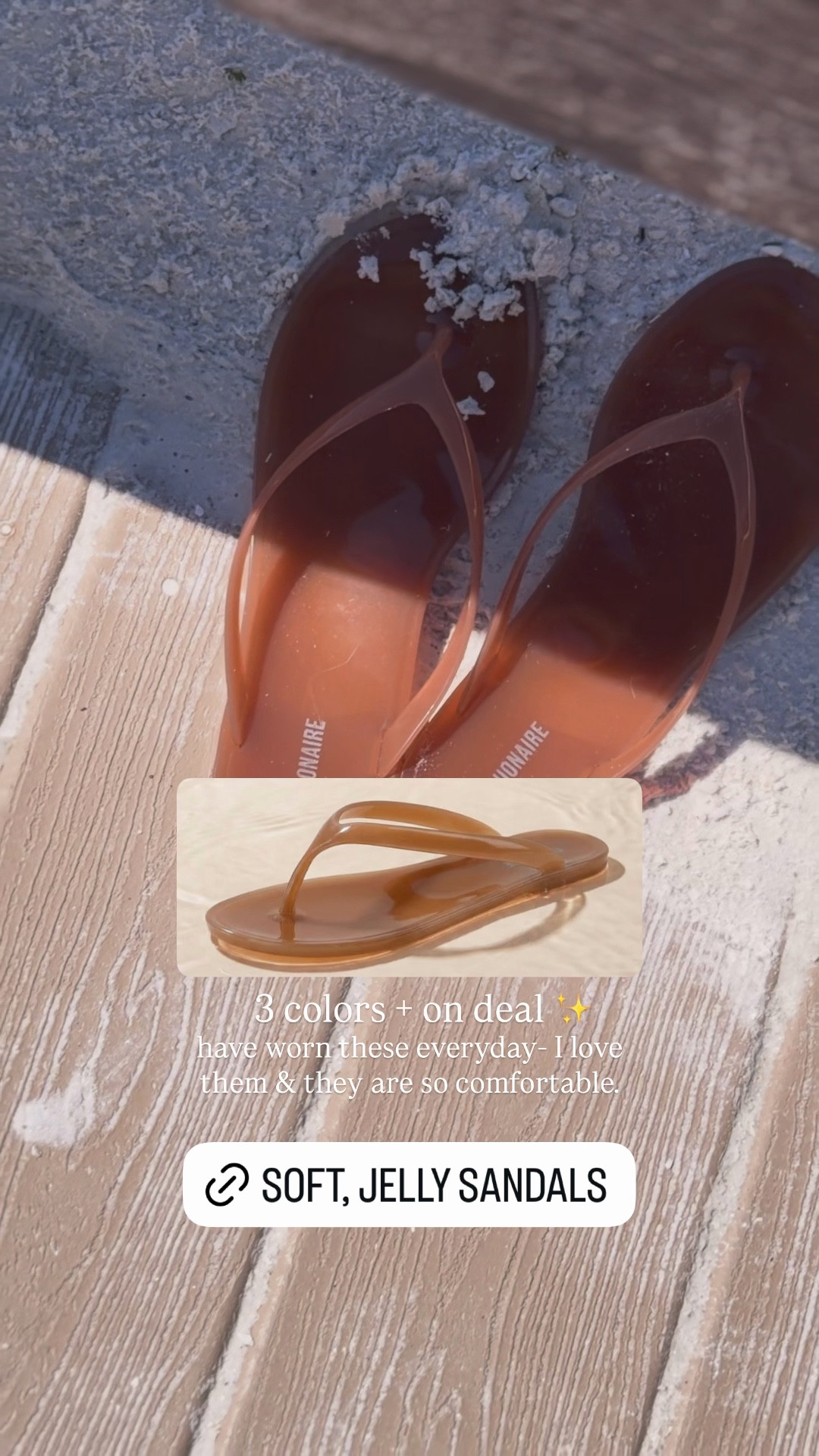 A luxe for less! These jelly sandals are most loved on the store front & come in 3 colors! 
Soft and my most worn this week! 🤍☀️

On deal ✨✨✨


Sandals. Resort wear. Spring. Flip flops. 

#LTKSeasonal #LTKSaleAlert #LTKootd