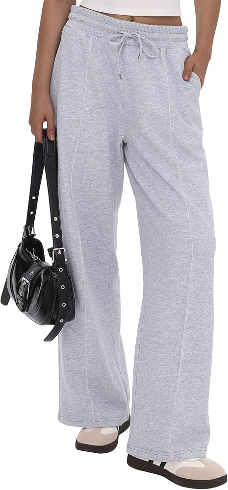 CAMPSNAIL Wide Leg Sweatpants Women - Baggy High Waisted Straight Leg Loose Sweat Pants with Chic... | Amazon (US)