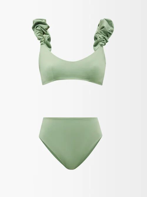 Maygel Coronel - Cotta Ruffled Scoop-neck Bikini - Womens - Jade | Matches (US)