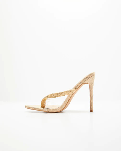 Nitro Woven Strap Slip On Stiletto Heels - Nude | VICI