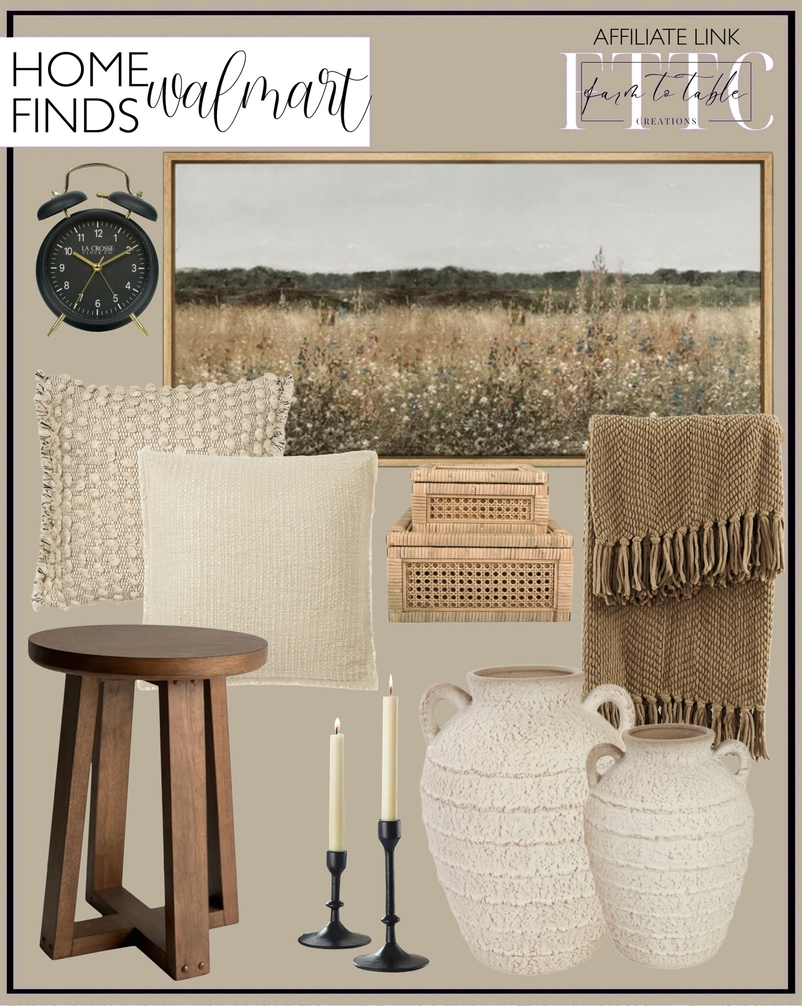 Walmart Home Finds. Follow @farmtotablecreations on Instagram for more inspiration.

Better Homes & Gardens Ezra End Table. Extra large framed canvas print. Textured cream, ceramic vase with handles. Better Homes & Gardens pillow.  Black cast-iron candleholders.  Creative Co-Op Cane and Rattan Natural Wood Decorative Boxes, Set of 2. Modern freestanding clock. 

Walmart |  Dining Room | Curated Entryway | Spring Decor | End of Year Clearance | Trending Decor | Viral Decor | Amazon Holiday | Bedroom corner | Coffee Table Decor | Neutral Decor | Fall Stem Sale | Target Finds | Skinny Bench | Bedroom | Living Room | Breakfast Nook | Amazon Home | Target Sale | Loloi Rugs | Magnolia Home | console table | console table styling | faux stems | entryway space | front porch decor | neutral decor | entryway decor | cozy home | affordable decor |  home decor | home inspiration | console styling | entryway rug | cozy moody home | moody home decor | neutral home | bathroom decor | living room









#LTKHome #LTKFindsUnder50 #LTKSaleAlert