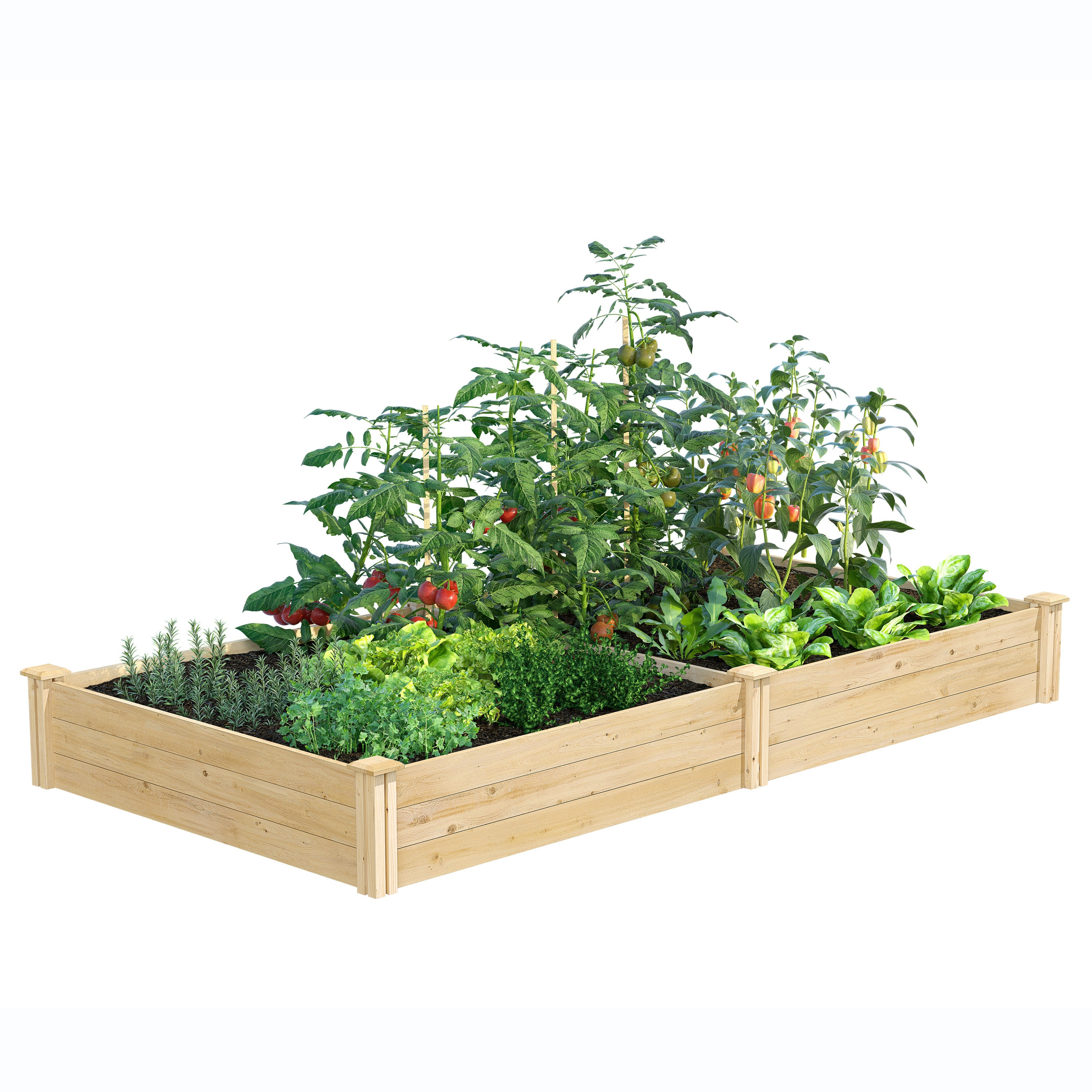 Greenes Fence 28-cu ft 48-in W x 96-in L x 10.5-in H Natural Cedar Cedar Raised Garden Bed Large in White | RC6T21B | Lowe's