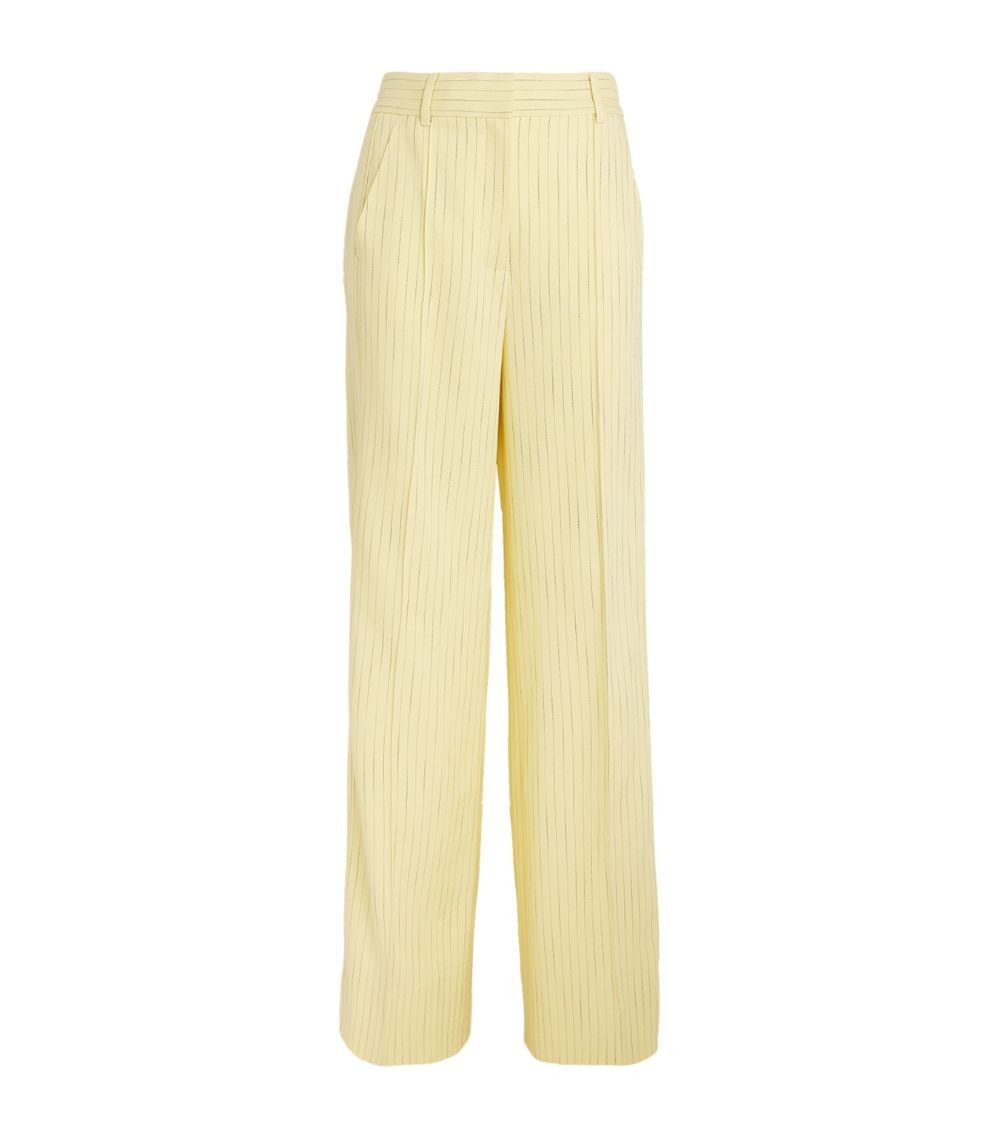 Pinstripe Wide-Leg Trousers | Harrods