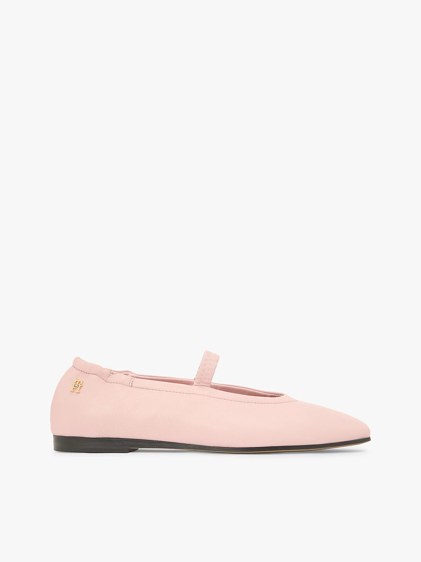 Leather Elasticated Strap Ballerinas | Pink | Tommy Hilfiger | Tommy Hilfiger UK