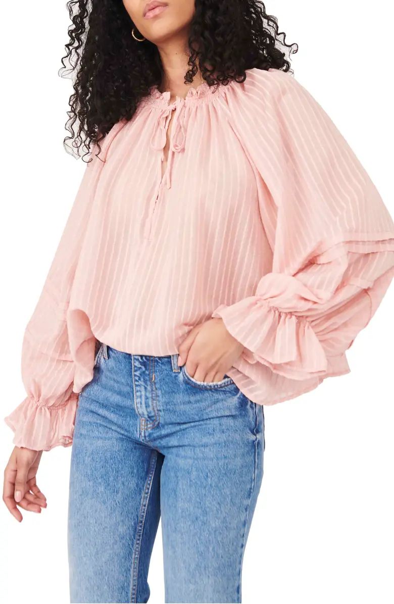 Free People Out of Town Split Neck Blouse | Nordstrom | Nordstrom