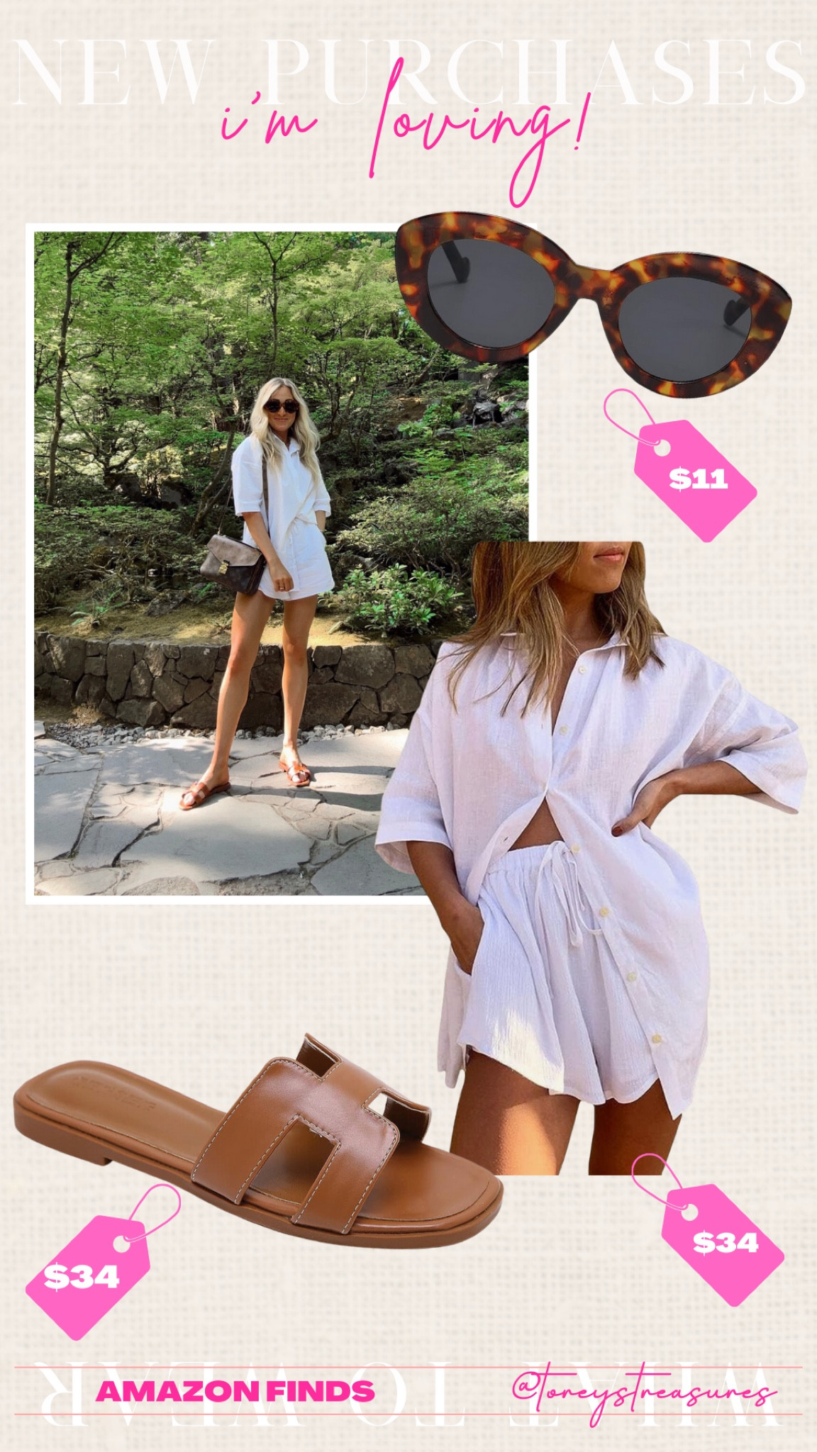 amazon finds! Wearing size small in the linen set and true size in the sandals (if inbetween size up 1/2 size). 