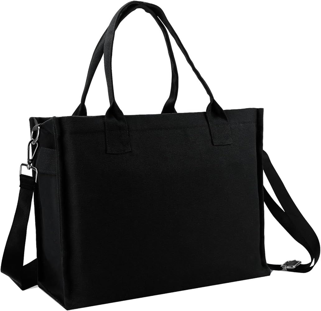 Canvas Tote Bag, Large Shoulder Hobo Bags Crossbody Bag Travel Tote Handbag everything bag with W... | Amazon (US)