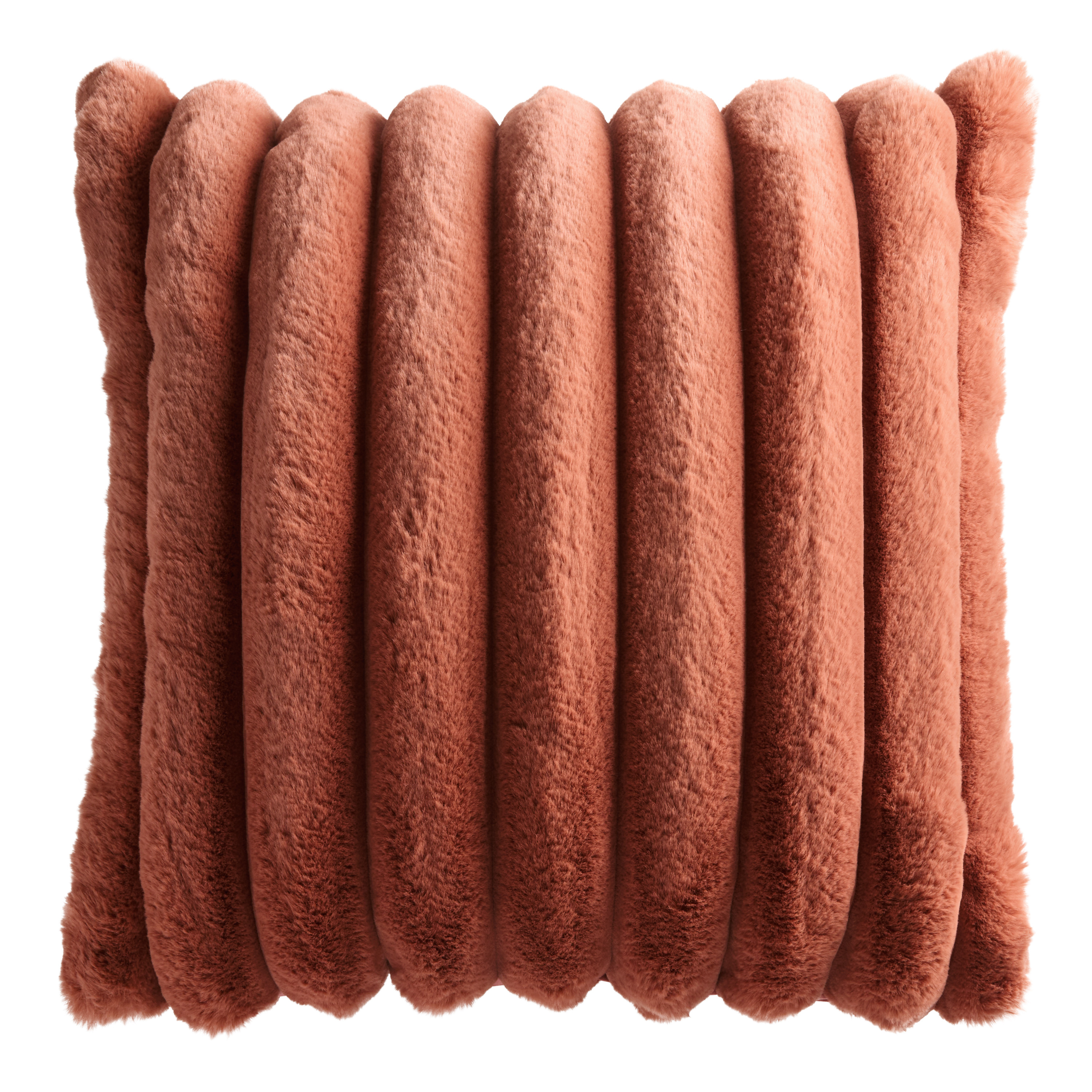 Oversized Faux Fur Wide Ribbed Throw Pillow | World Market