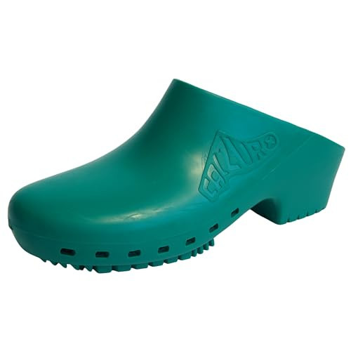 CALZURO Classic Work Clogs Without Holes - Unisex Nursing Clogs - Non Slip Shoes - Autoclavable Rubber Kitchen Shoes for Women and Men - Green | Amazon (US)